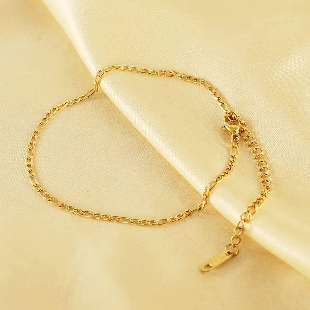 Casual Simple Style Solid Color 304 Stainless Steel Plating Titanium Steel 18K Gold Plated Women'S Anklet