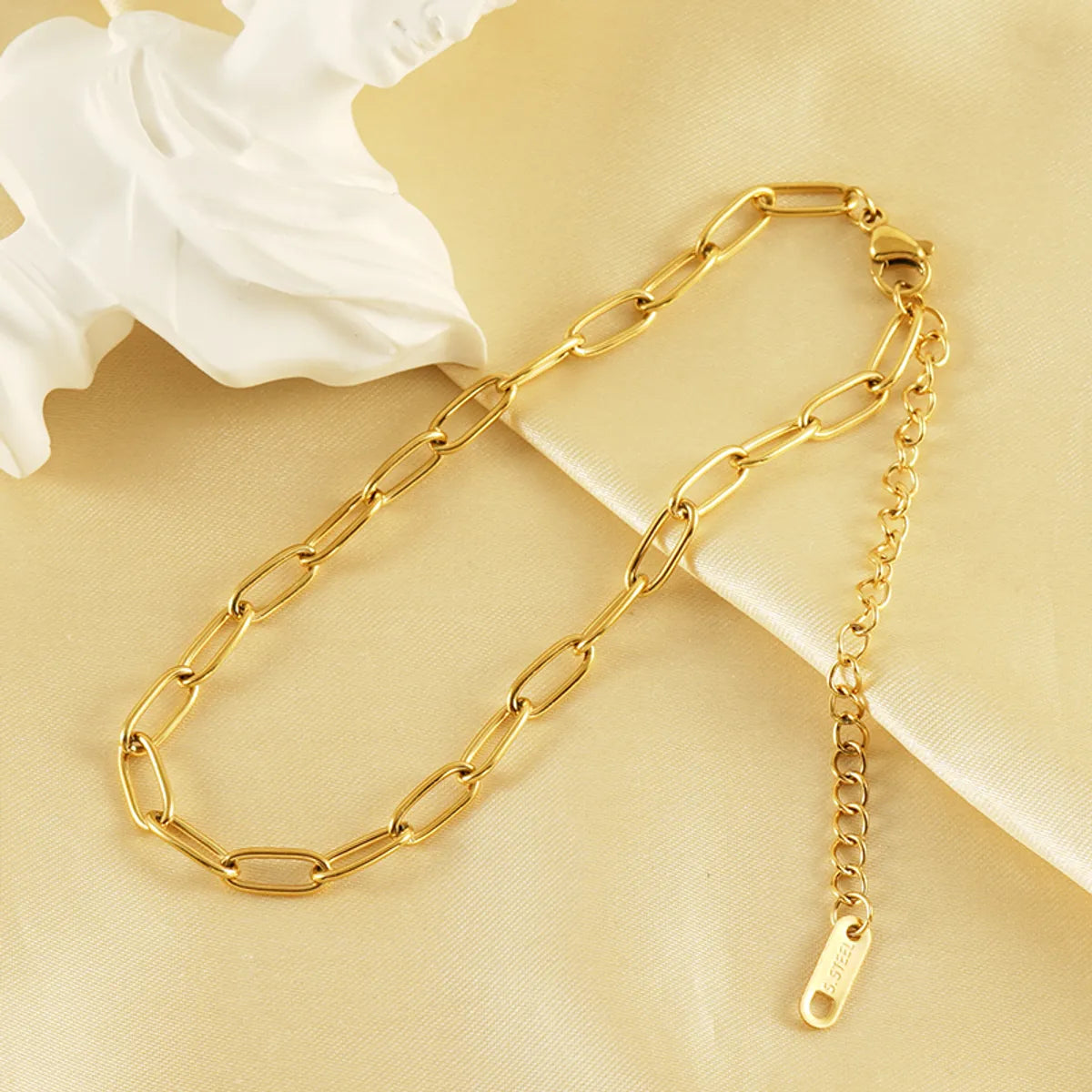 Casual Simple Style Solid Color Stainless Steel Plating 18k Gold Plated Women's Anklet