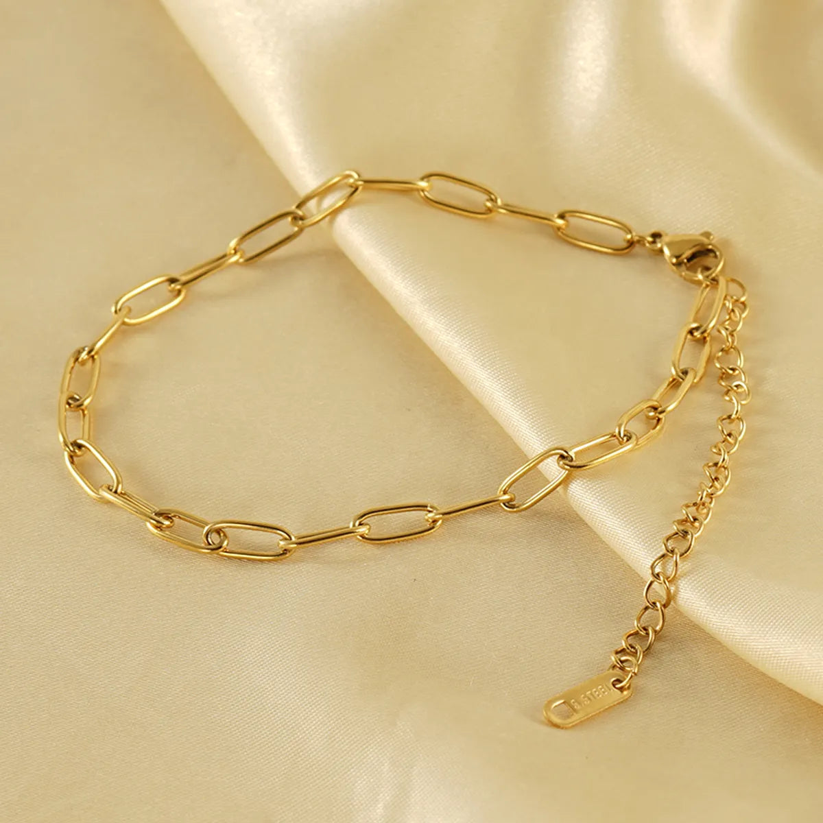 Casual Simple Style Solid Color Stainless Steel Plating 18k Gold Plated Women's Anklet