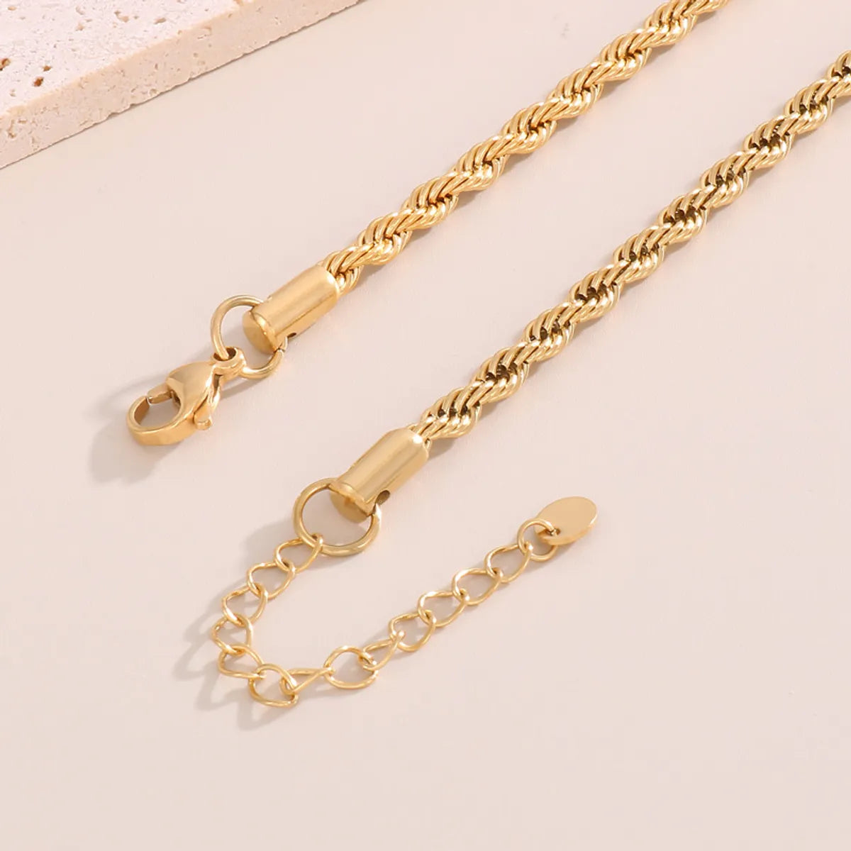 Casual Simple Style Solid Color Stainless Steel Titanium Steel Plating Gold Plated Necklace