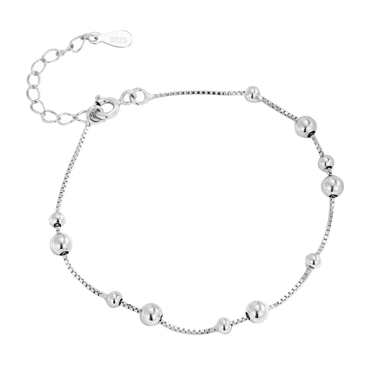 Casual Simple Style Solid Color Sterling Silver Polishing Bracelets