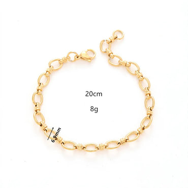 Casual Simple Style Solid Color Titanium Steel 18K Gold Plated Bracelets In Bulk