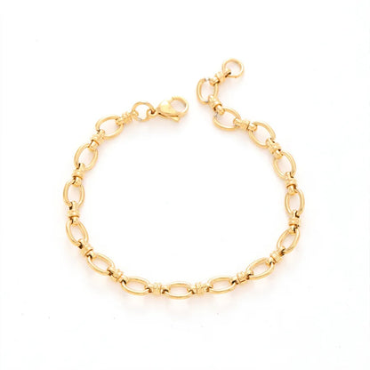 Casual Simple Style Solid Color Titanium Steel 18K Gold Plated Bracelets In Bulk