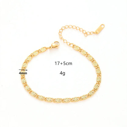 Casual Simple Style Solid Color Titanium Steel 18K Gold Plated Bracelets In Bulk