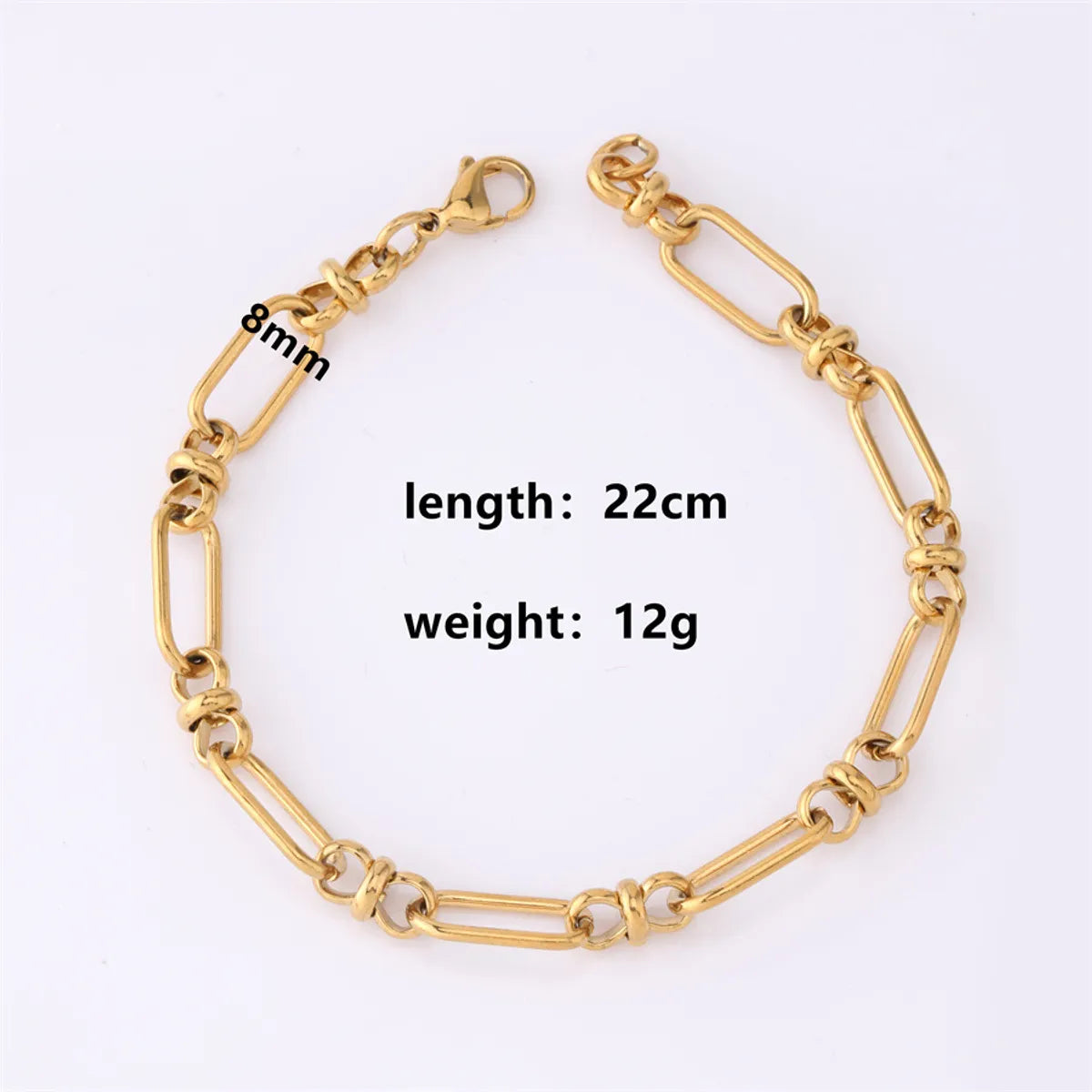 Casual Simple Style Solid Color Titanium Steel 18K Gold Plated Bracelets In Bulk