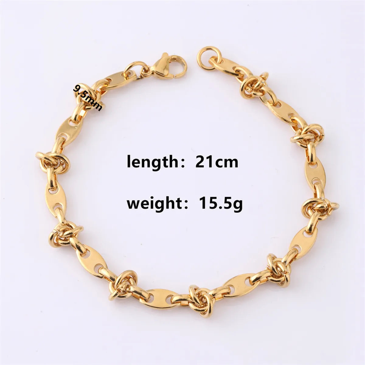 Casual Simple Style Solid Color Titanium Steel 18K Gold Plated Bracelets In Bulk