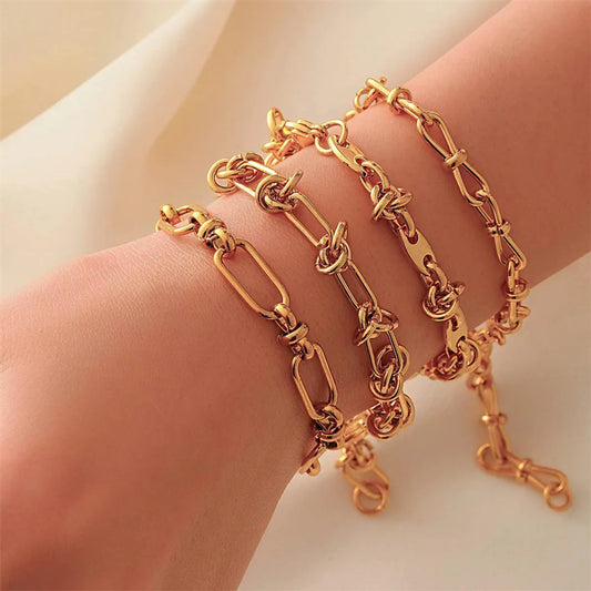 Casual Simple Style Solid Color Titanium Steel 18K Gold Plated Bracelets In Bulk