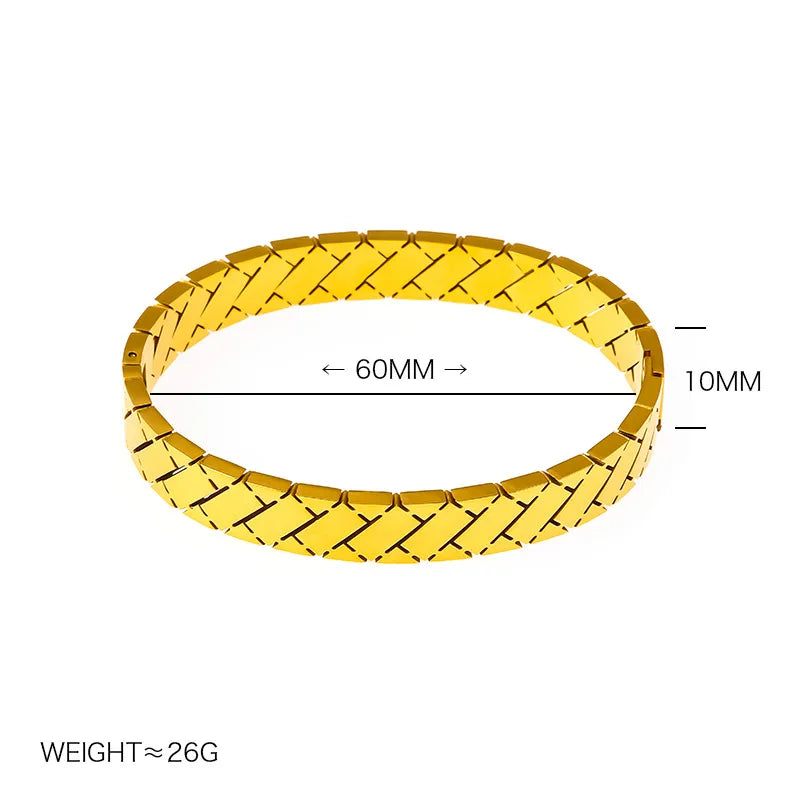 Casual Simple Style Solid Color Titanium Steel Bangle In Bulk