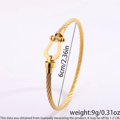 Casual Simple Style Solid Color Titanium Steel Bangle In Bulk