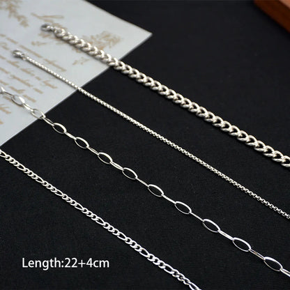 Casual Simple Style Solid Color Titanium Steel Knitting Women's Anklet