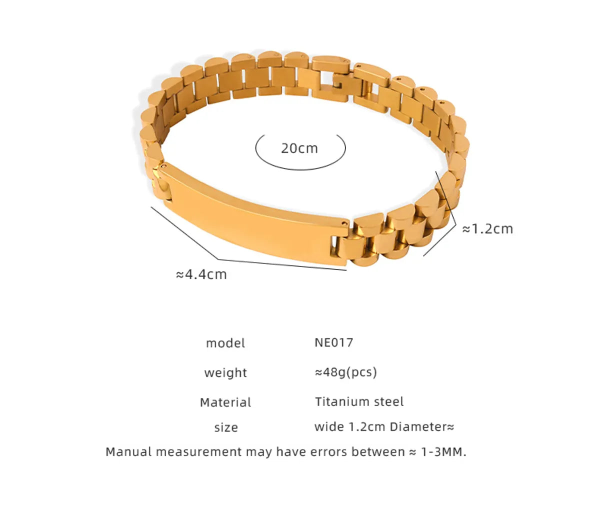 Casual Simple Style Solid Color Titanium Steel Plating 18k Gold Plated Bracelets