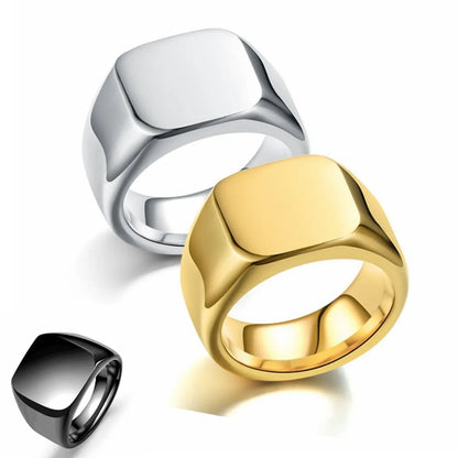 Casual Simple Style Solid Color Titanium Steel Polishing Men'S Rings