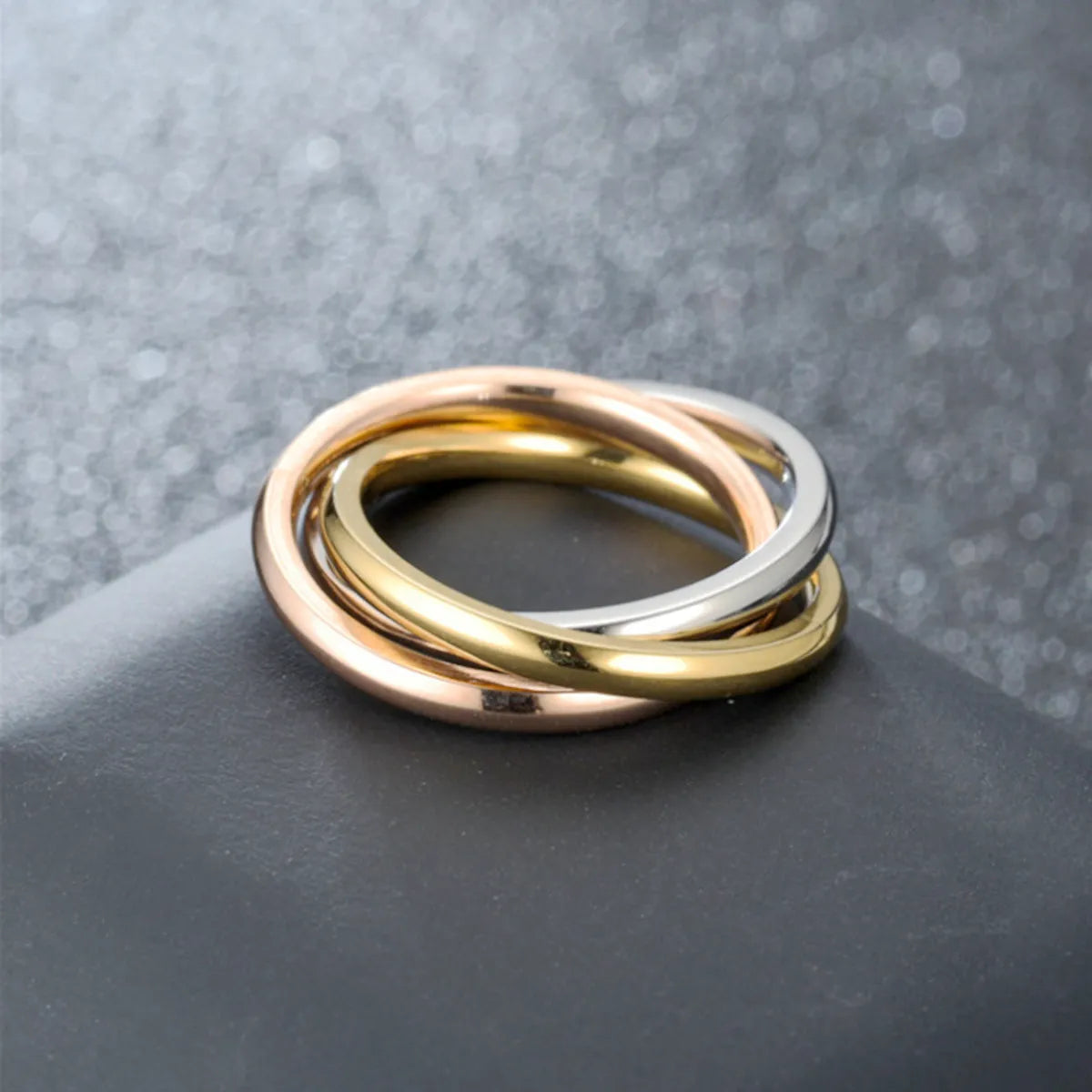 Wholesale Jewelry Casual Simple Style Solid Color Titanium Steel 18K Gold Plated Polishing Plating Rings