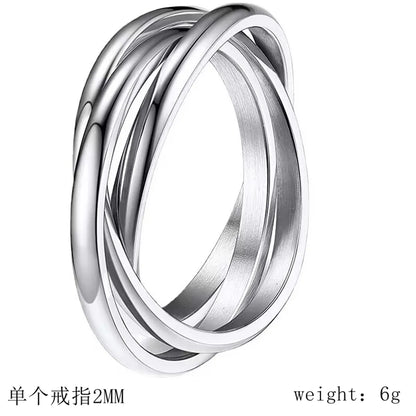 Wholesale Jewelry Casual Simple Style Solid Color Titanium Steel 18K Gold Plated Polishing Plating Rings