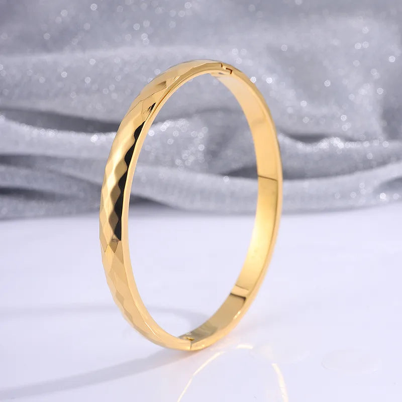 Casual Simple Style Solid Color Titanium Steel Wholesale Bangle