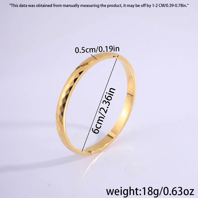 Casual Simple Style Solid Color Titanium Steel Wholesale Bangle