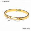 Casual Simple Style Solid Color Titanium Steel Zircon Bangle In Bulk