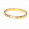 Casual Simple Style Solid Color Titanium Steel Zircon Bangle In Bulk