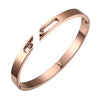 Casual Simple Style Solid Color Titanium Steel Zircon Bangle In Bulk