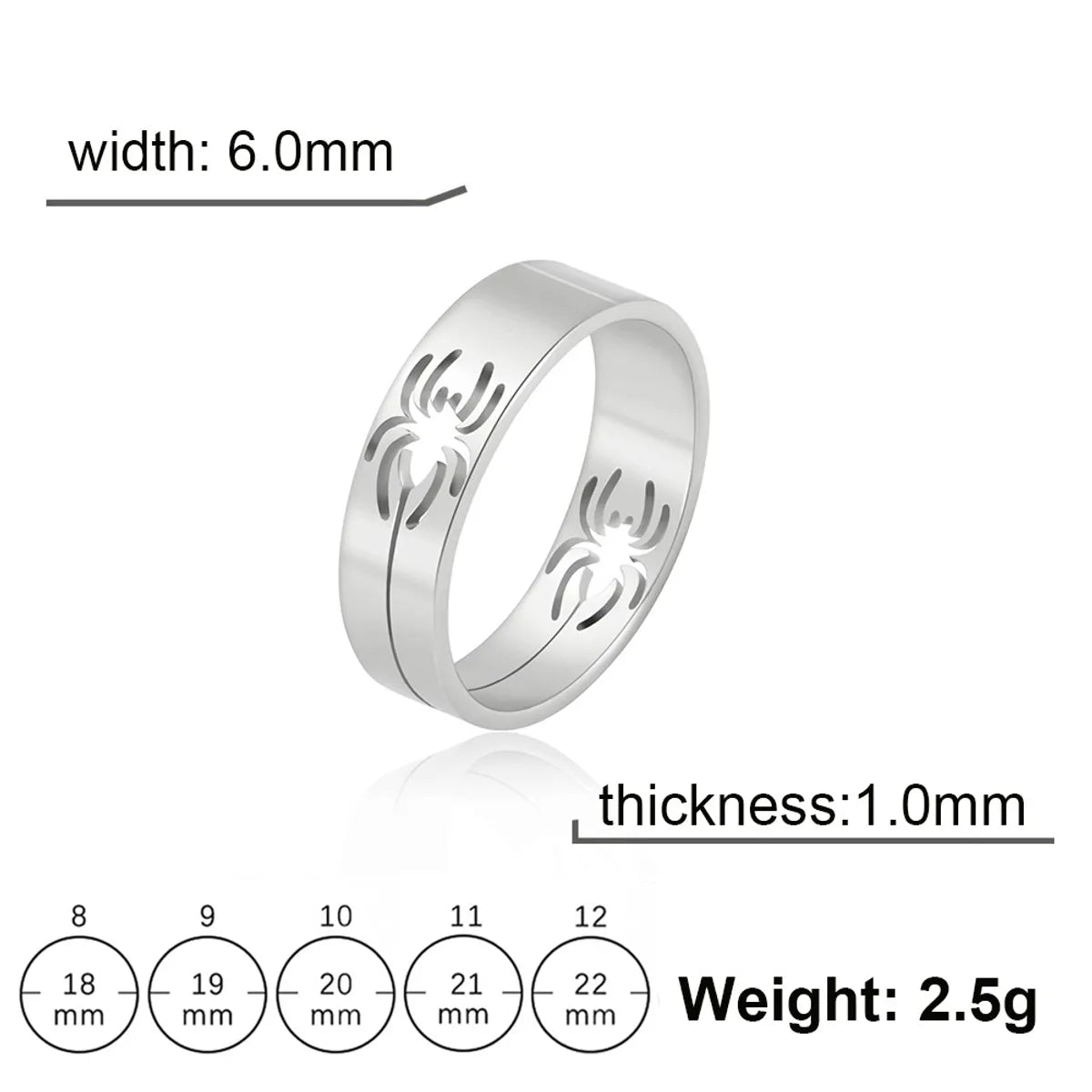 Casual Simple Style Spider Stainless Steel Plating Unisex Rings