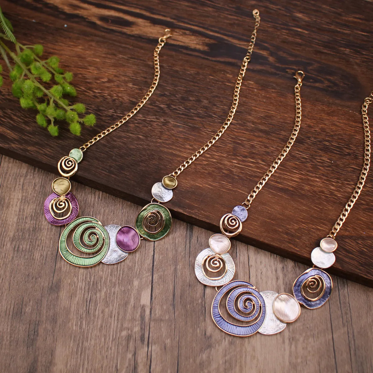 Casual Simple Style Spiral Alloy Zinc Alloy Wholesale Necklace