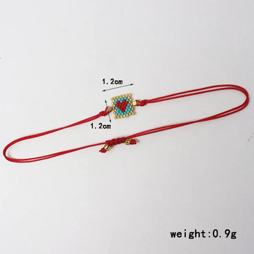 Casual Simple Style Square Heart Shape Glass Rope Wholesale Bracelets