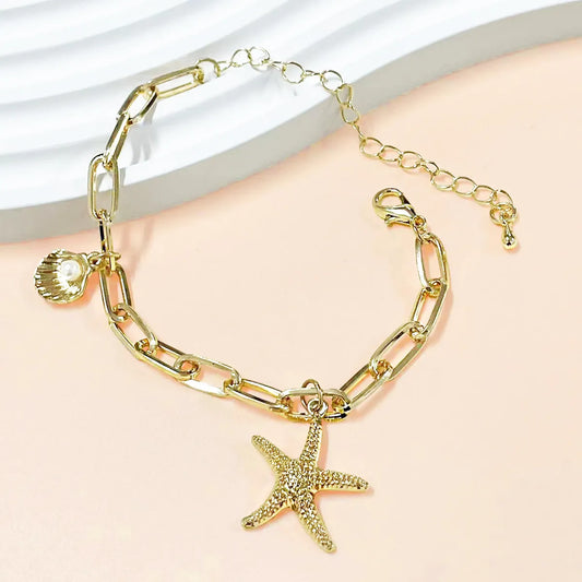 Casual Simple Style Starfish Shell Artificial Pearls Alloy Wholesale