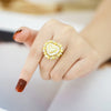 Casual Simple Style Streetwear Geometric Heart Shape Copper Plating Inlay Zircon 18k Gold Plated Open Rings
