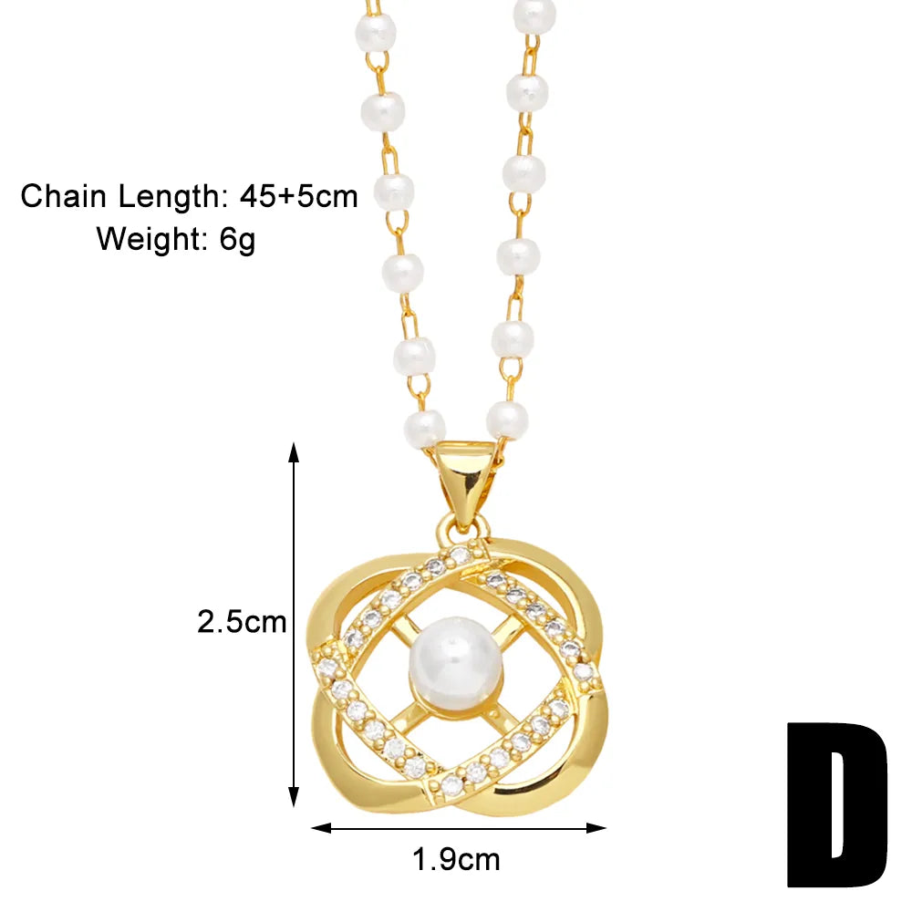 Casual Simple Style Streetwear Moon Heart Shape Copper Plating Inlay Zircon 18k Gold Plated Pendant Necklace