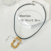 Casual Simple Style Streetwear Rectangle 14K Gold Plated 304 Stainless Steel Leather Rope Wholesale Pendant Necklace