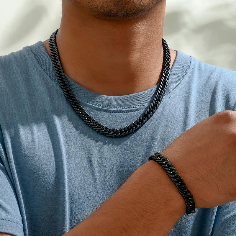 Casual Simple Style Streetwear Solid Color Alloy Men'S Bracelets Necklace