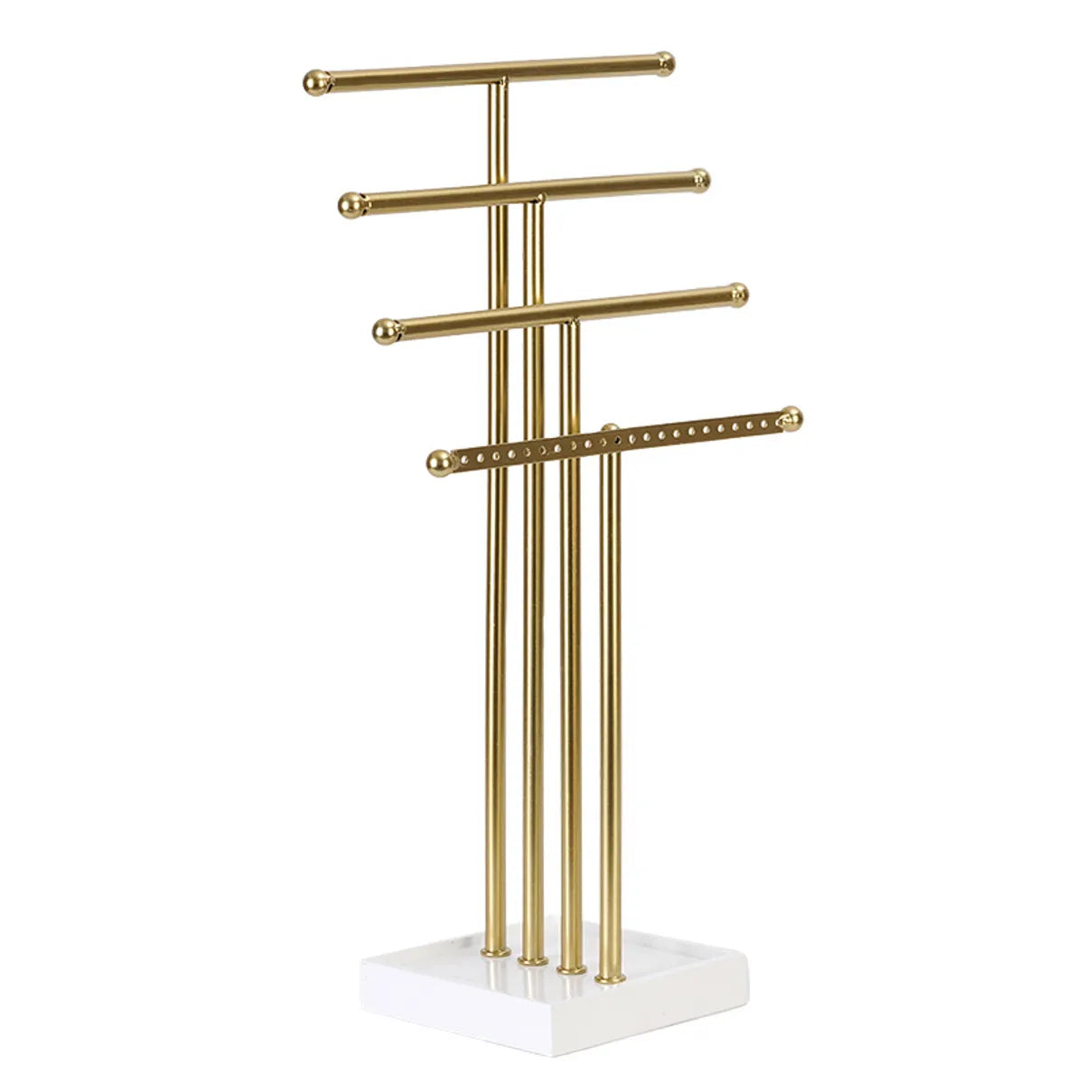 Casual Simple Style T Shape Solid Wood Iron Jewelry Rack