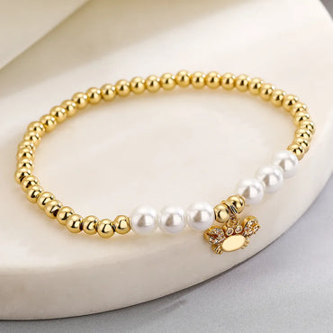 Casual Simple Style Tortoise Crab Fish Copper Pearl Plating Inlay Zircon 18k Gold Plated Bracelets