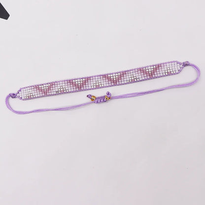 Casual Simple Style Triangle Polyester Glass Knitting Women's Bracelets