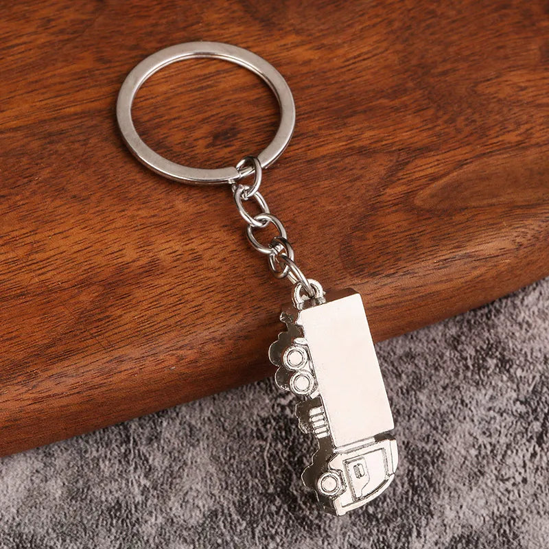 Casual Simple Style Truck Alloy Iron Polishing Plating White Gold Plated Bag Pendant Keychain