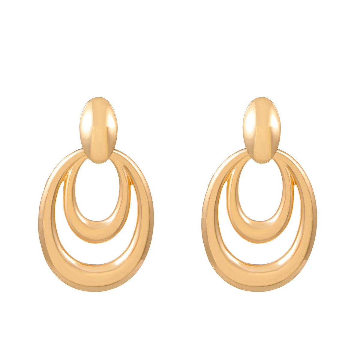 Casual Simple Style Water Droplets Alloy Plating 14k Gold Plated Women'S Drop Earrings