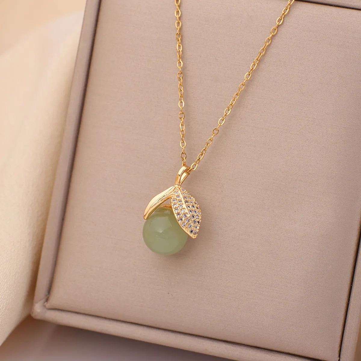 Casual Simple Style Water Droplets Heart Shape Flower Titanium Steel Plating Inlay Opal Zircon Pendant Necklace