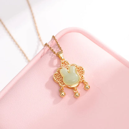 Casual Simple Style Water Droplets Heart Shape Flower Titanium Steel Plating Inlay Opal Zircon Pendant Necklace