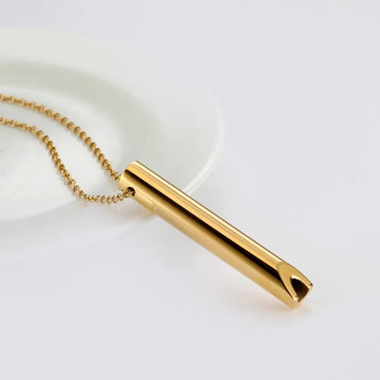 Casual Simple Style Whistle Stainless Steel Plating Unisex Pendant Necklace Long Necklace