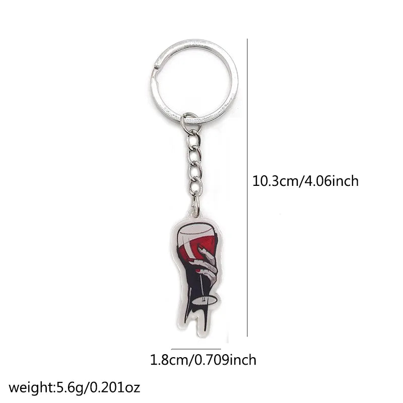 Casual Simple Style Wine Glass Arylic Alloy Keychain