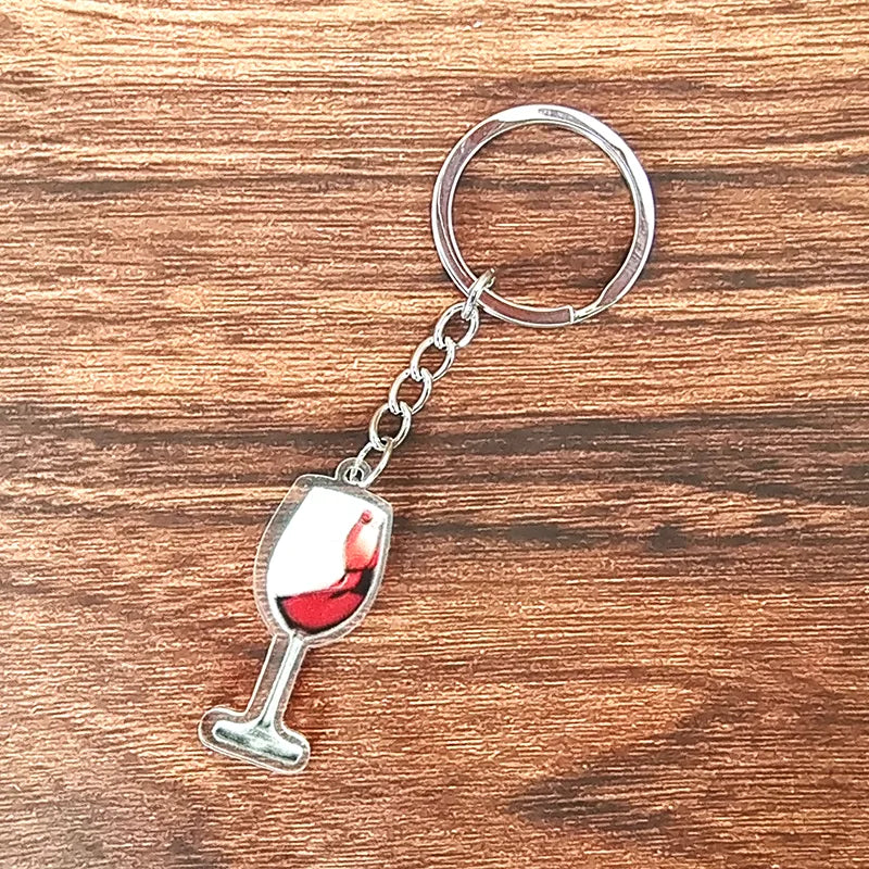 Casual Simple Style Wine Glass Arylic Alloy Keychain