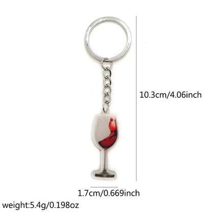 Casual Simple Style Wine Glass Arylic Alloy Keychain