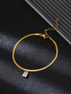 Casual Solid Color 304 Stainless Steel Zircon Bracelets In Bulk