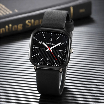 Casual Solid Color Buckle Quartz Men'S Watches