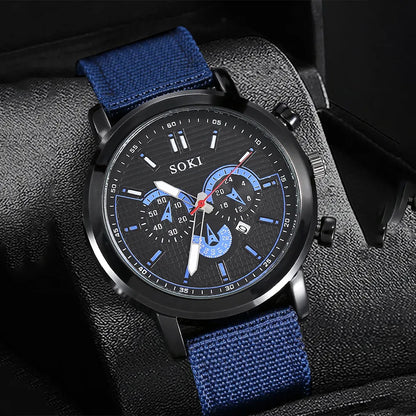 Casual Solid Color Buckle Quartz Men'S Watches