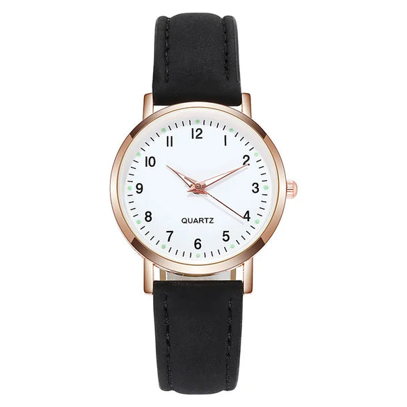 Casual Solid Color Buckle Quartz Women'S Watches