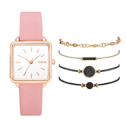 Casual Solid Color Buckle Quartz Women'S Watches