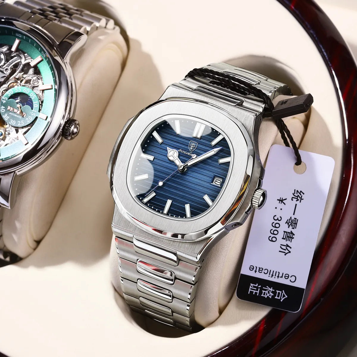 Casual Solid Color Butterfly Double Snap Quartz Men'S Watches