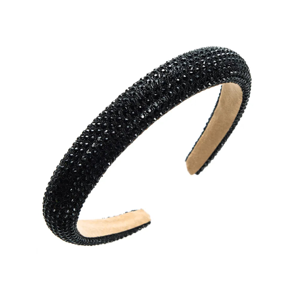 Casual Solid Color Cloth Inlay Artificial Rhinestones Hair Band