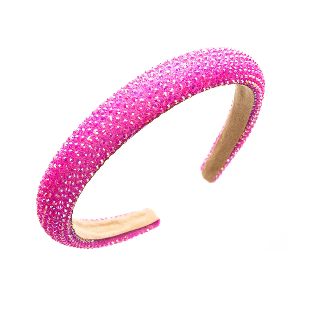 Casual Solid Color Cloth Inlay Artificial Rhinestones Hair Band